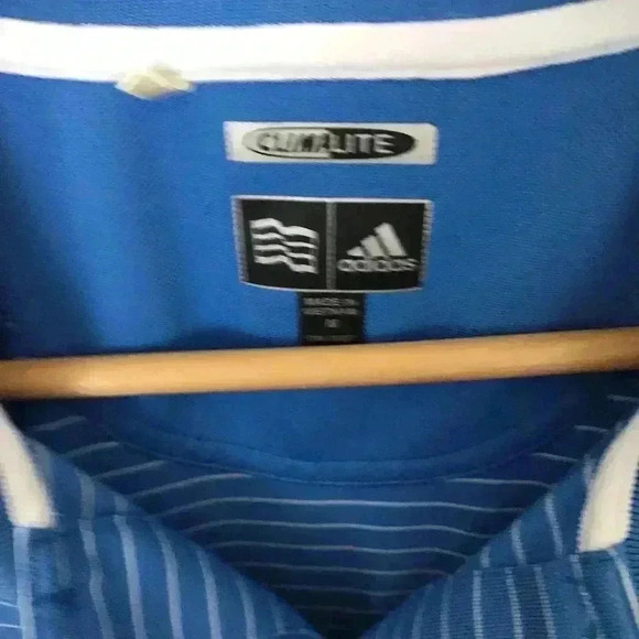 Adidas ClimaLite Short Sleeve Polo M Stripes Shirt - Picture 3 of 6